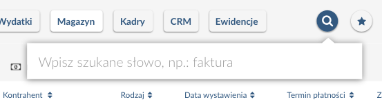 Nowy wygląd wFirma.pl - wyszukiwarka pod ręką
